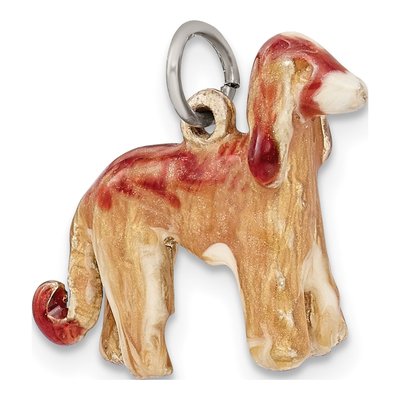 Sterling Silver Enameled Afghan Dog Pendant – view 6