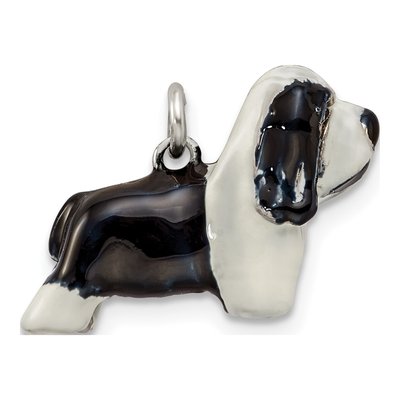 Sterling Silver Enameled Bearded Collie Charm – view 5