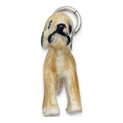 Sterling Silver Enameled Briard Charm – view 3