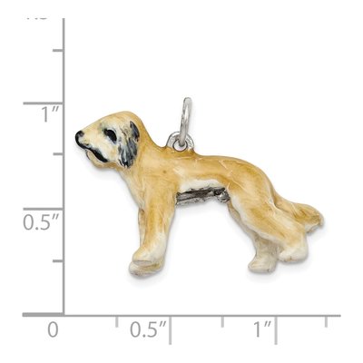Sterling Silver Enameled Briard Charm – view 4