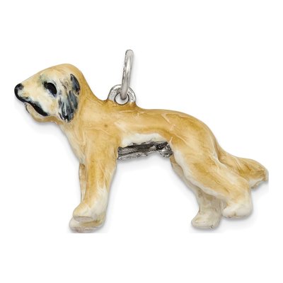 Sterling Silver Enameled Briard Charm