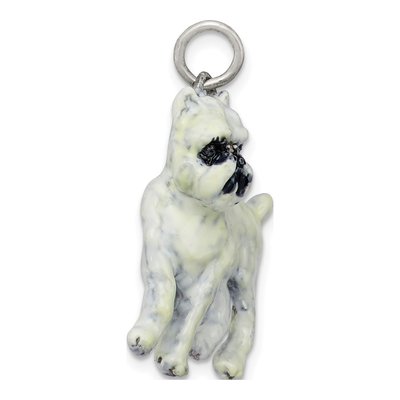 Sterling Silver Enamel Brussels Griffon Dog Charm – view 3