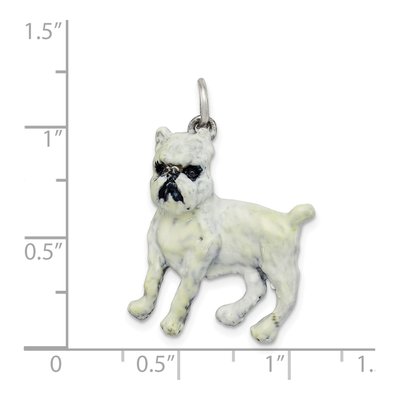 Sterling Silver Enamel Brussels Griffon Dog Charm – view 4