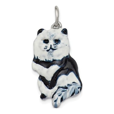 Sterling Silver Black Cat Pendant