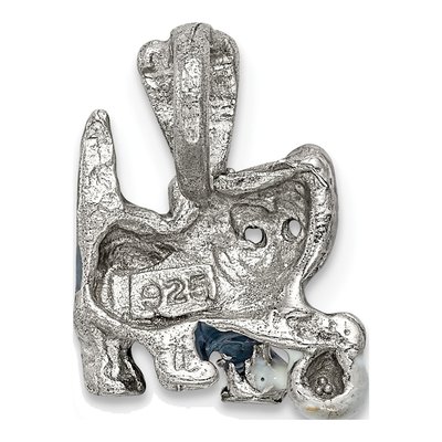 Sterling Silver Enamel Grey Cat Pendant – view 5