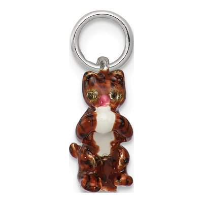 Sterling Silver Enamel Cat Yarn Charm – view 3