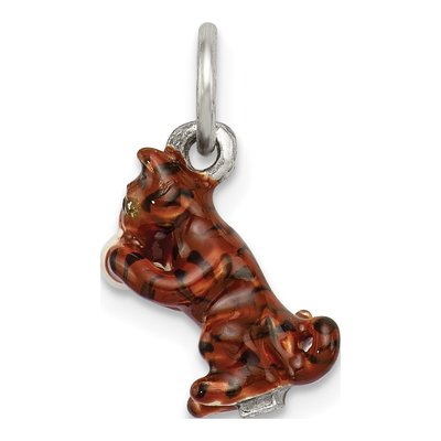 Sterling Silver Enamel Cat Yarn Charm