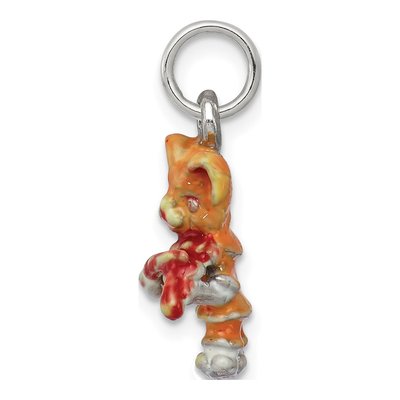 Sterling Silver Enamel Cat Playing Violin Charm – view 3