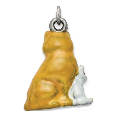 Sterling Silver Enamel Mom Kitten Cat Charm – view 4
