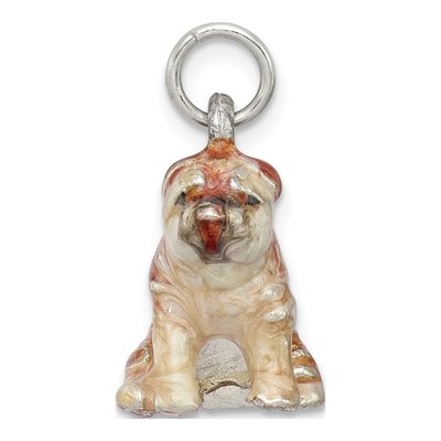 Sterling Silver Enameled Shar Pei Pendant – view 3
