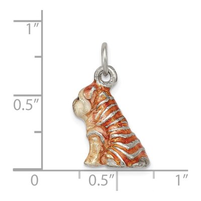 Sterling Silver Enameled Shar Pei Pendant – view 5