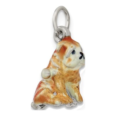 Sterling Silver Enameled Shar Pei Pendant – view 6