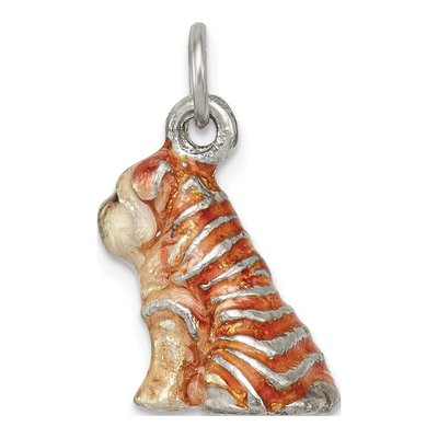 Sterling Silver Enameled Shar Pei Pendant