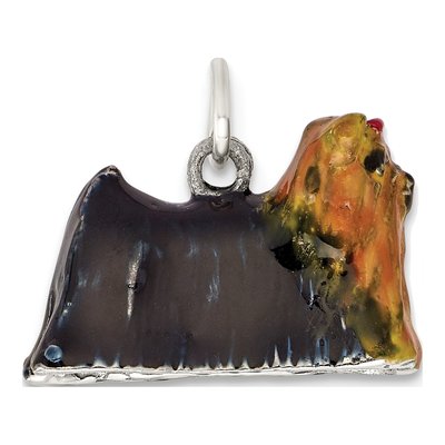 Sterling Silver Enameled Yorkshire Terrier Charm – view 5
