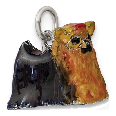Sterling Silver Enameled Yorkshire Terrier Charm – view 6
