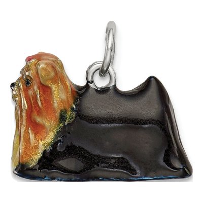 Sterling Silver Enameled Yorkshire Terrier Charm