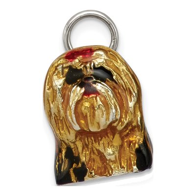 Sterling Silver Enameled Shih Tzu Pendant – view 3