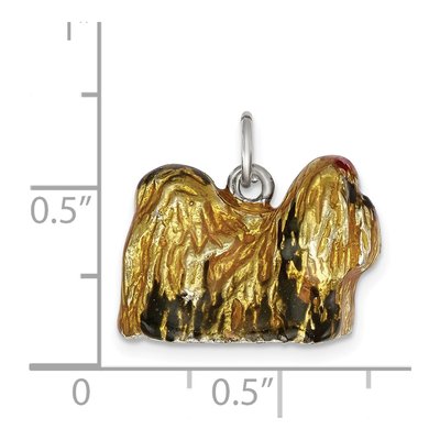 Sterling Silver Enameled Shih Tzu Pendant – view 4