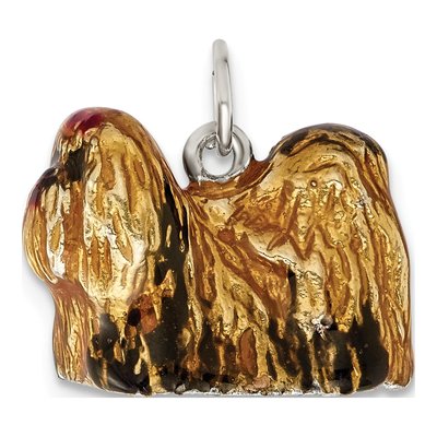 Sterling Silver Enameled Shih Tzu Pendant – view 5