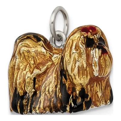Sterling Silver Enameled Shih Tzu Pendant – view 6