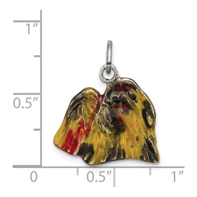 Sterling Silver Enameled Shih Tzu Pendant – view 4