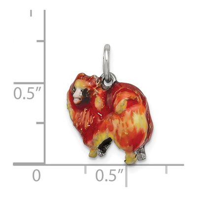 Sterling Silver Enameled Pekingese Charm – view 4