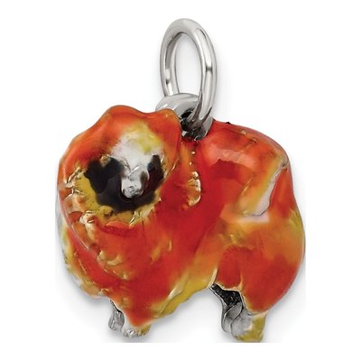 Sterling Silver Enameled Pekingese Charm – view 6