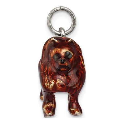 Sterling Silver Enameled Pomeranian Pendant – view 3