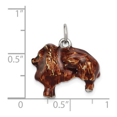 Sterling Silver Enameled Pomeranian Pendant – view 4
