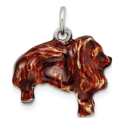 Sterling Silver Enameled Pomeranian Pendant – view 5