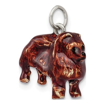 Sterling Silver Enameled Pomeranian Pendant – view 6