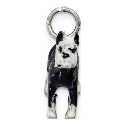 Sterling Silver Enameled Schnauzer Pendant – view 3