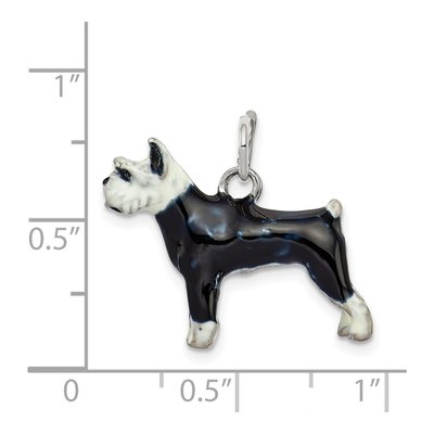Sterling Silver Enameled Schnauzer Pendant – view 4