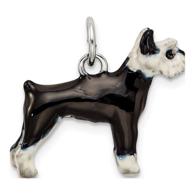 Sterling Silver Enameled Schnauzer Pendant – view 5