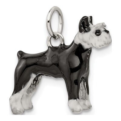 Sterling Silver Enameled Schnauzer Pendant – view 6