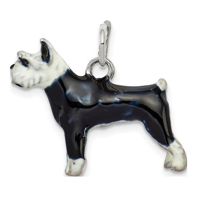 Sterling Silver Enameled Schnauzer Pendant