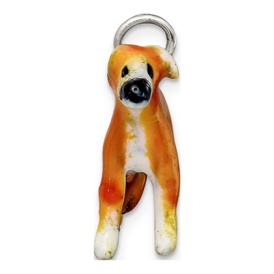 Sterling Silver Enameled Whippet Pendant – view 3