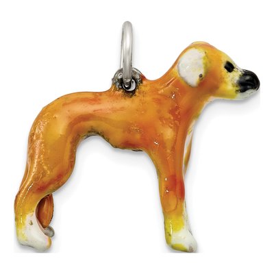 Sterling Silver Enameled Whippet Pendant – view 5