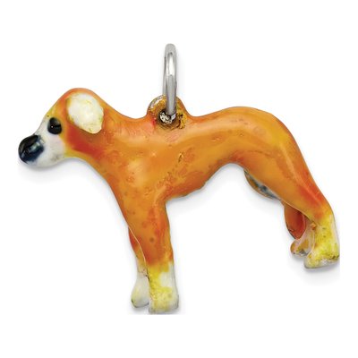 Sterling Silver Enameled Whippet Pendant