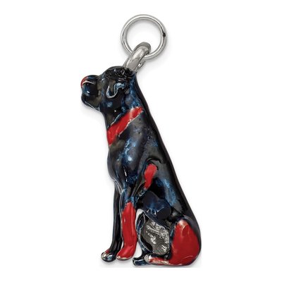 Sterling Silver Enamel Rottweiler Charm – view 3