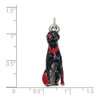 Sterling Silver Enamel Rottweiler Charm – view 4