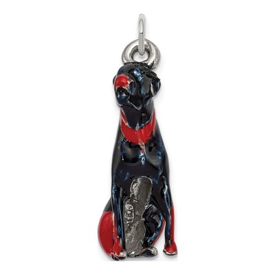 Sterling Silver Enamel Rottweiler Charm
