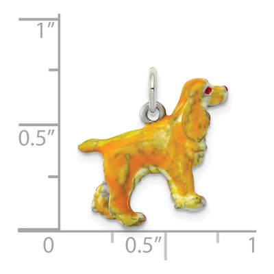 Sterling Silver Cocker Spaniel Enamel Charm – view 4
