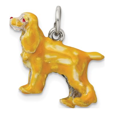 Sterling Silver Cocker Spaniel Enamel Charm – view 5