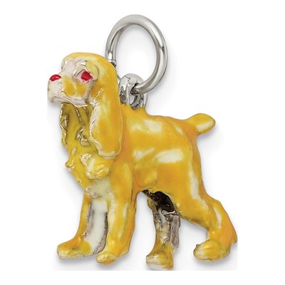 Sterling Silver Cocker Spaniel Enamel Charm – view 6