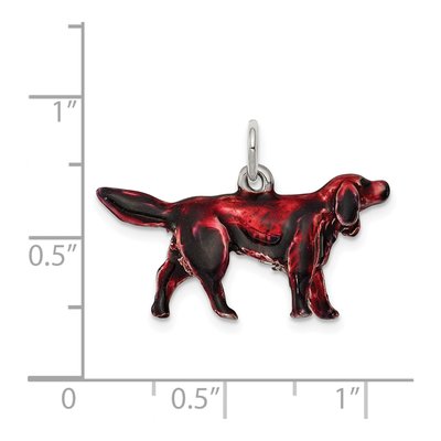 Sterling Silver Enameled Irish Setter Charm – view 4