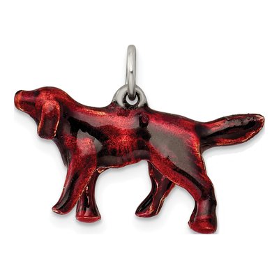 Sterling Silver Enameled Irish Setter Charm – view 5