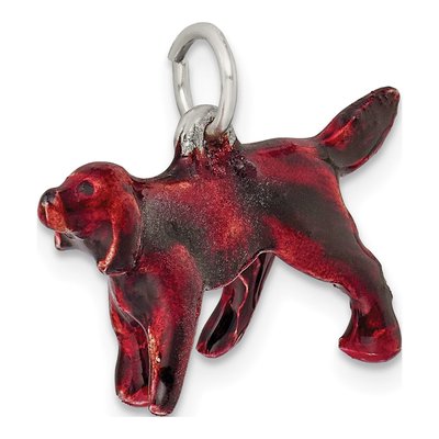 Sterling Silver Enameled Irish Setter Charm – view 6