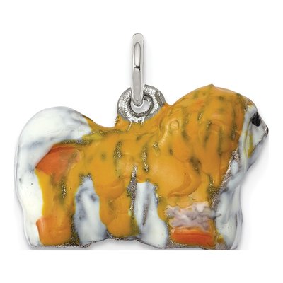 Sterling Silver Lhasa Apso Dog Pendant