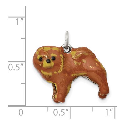 Sterling Silver Enameled Chow Dog Charm – view 4